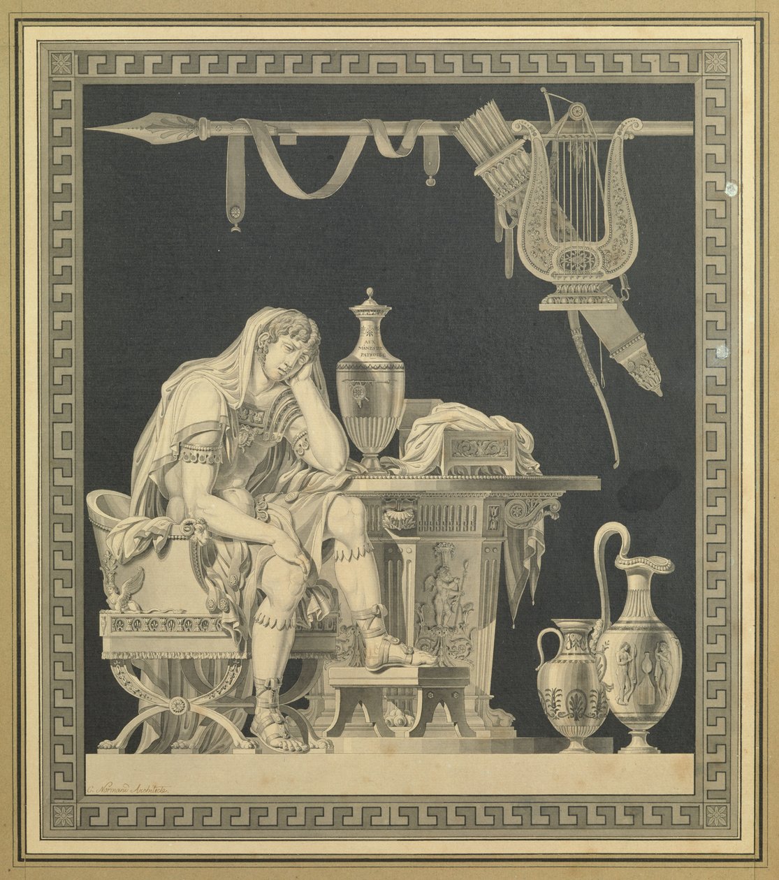 Achilles opłakuje śmierć Patroklosa autorstwa Charles Pierre Joseph Normand