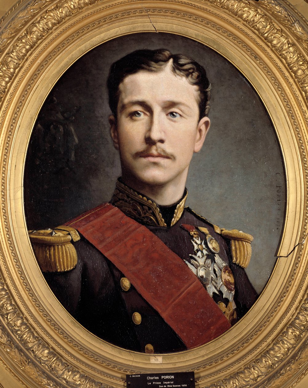 Portret księcia cesarskiego Eugeniusza Ludwika Napoleona (1856 - 1879), syna Napoleona III. Obraz Charlesa Poriona (XIX wiek) autorstwa Charles Porion