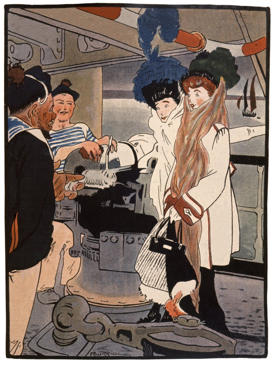 Okręt wojenny, ok. 1900 (druk) autorstwa Charles Pourriol
