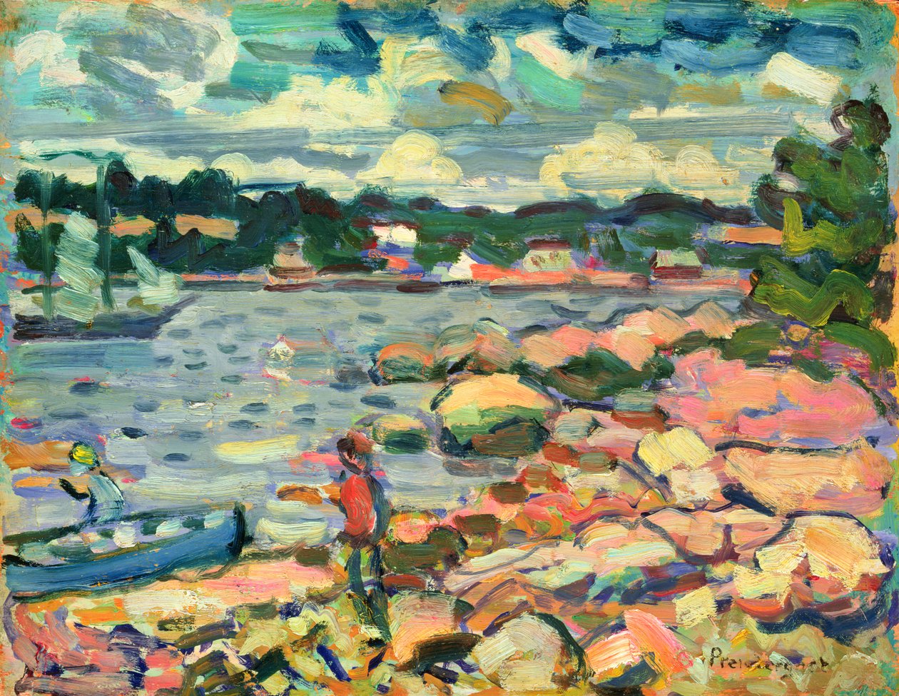 Symfonia w kolorze niebieskim, Brooksville, Maine autorstwa Charles Prendergast