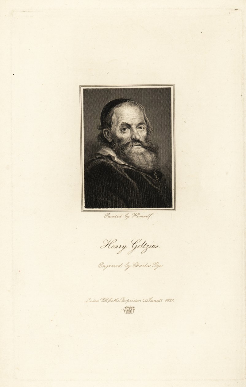 Portret Hendricka Goltziusa, holenderskiego grafika, rysownika i malarza urodzonego w Niemczech autorstwa Charles Pye