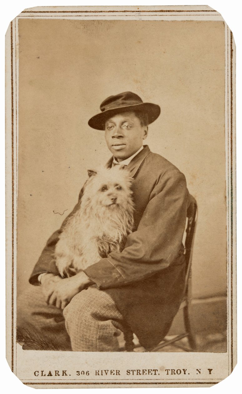 Portret mężczyzny z psem, ok. 1860 (zdjęcie) autorstwa Charles R. Clark