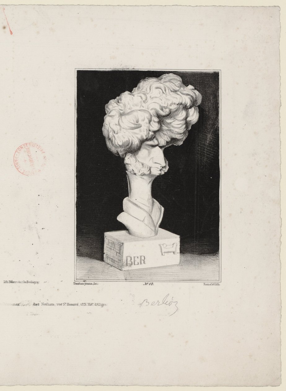 Hector Berlioz autorstwa Charlesa Rameleta (1805-1851) po popiersiu Jean-Pierre Dantana (1800-1869) autorstwa Charles Ramelet