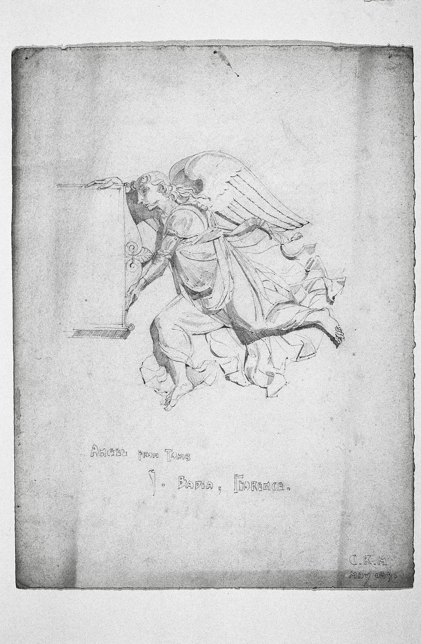 Anioł z grobu, Badia, Florencja, 1891 autorstwa Charles Rennie Mackintosh