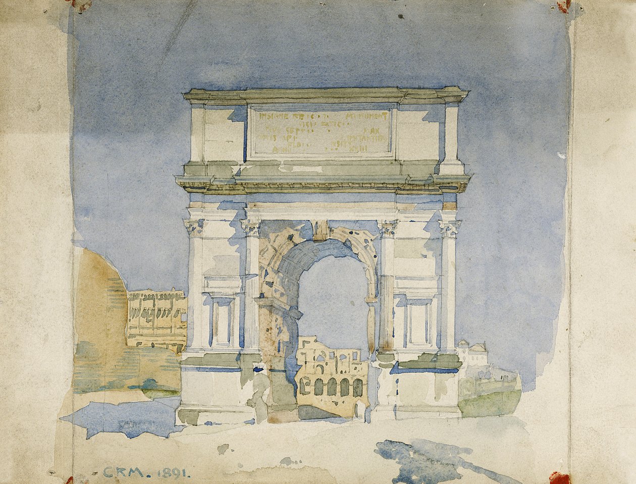 Łuk Tytusa, Rzym, 1891 autorstwa Charles Rennie Mackintosh