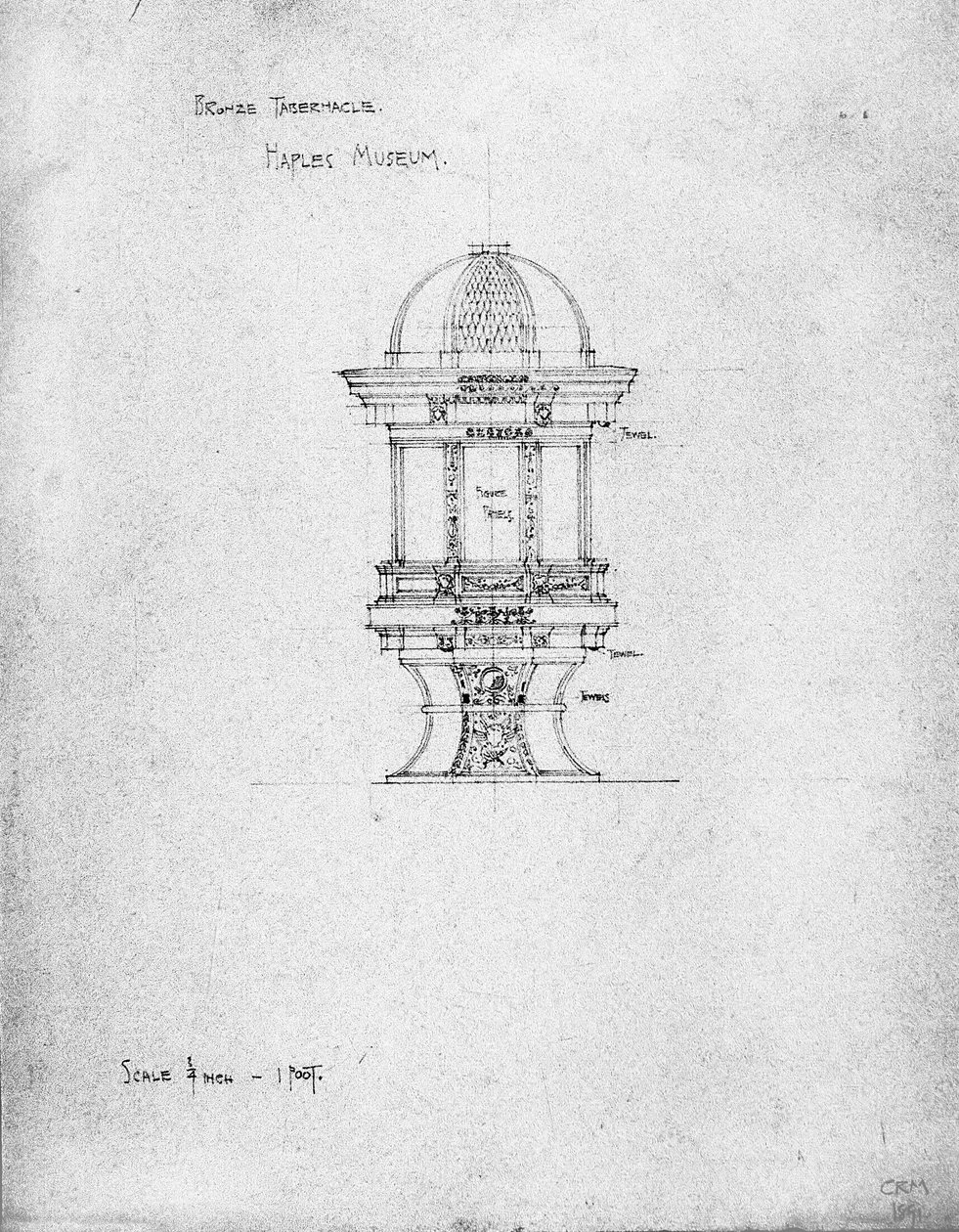Brązowe Tabernakulum, Muzeum Neapolu autorstwa Charles Rennie Mackintosh
