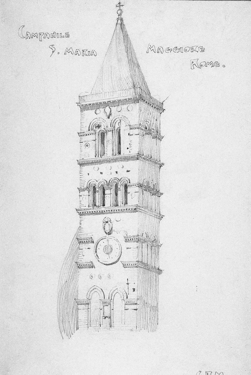 Campanile, S. Maria Maggiore, Rzym, 1891 autorstwa Charles Rennie Mackintosh