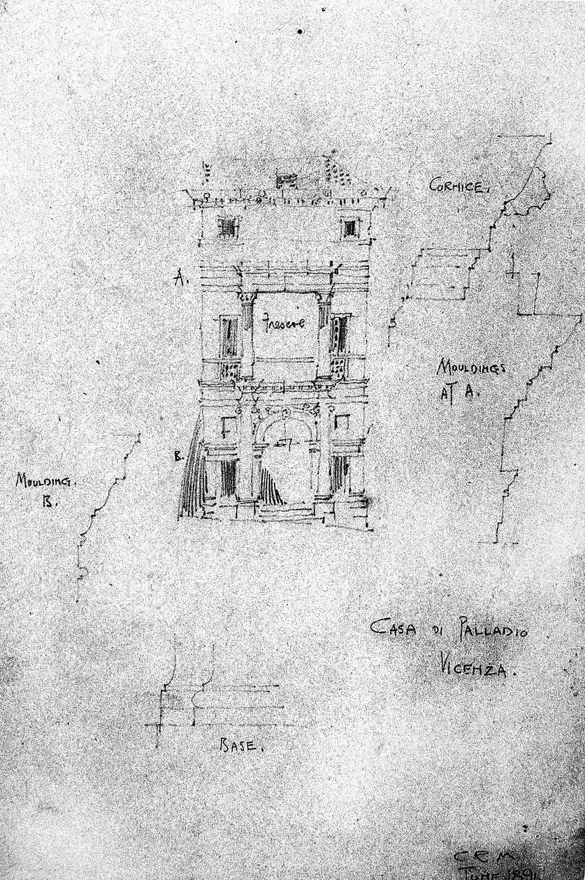 Dom Palladia, Vicenza, 1891 autorstwa Charles Rennie Mackintosh