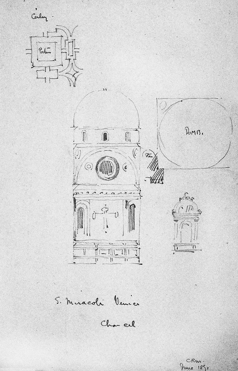 Prezbiterium S. Miracoli, Wenecja, 1891 autorstwa Charles Rennie Mackintosh