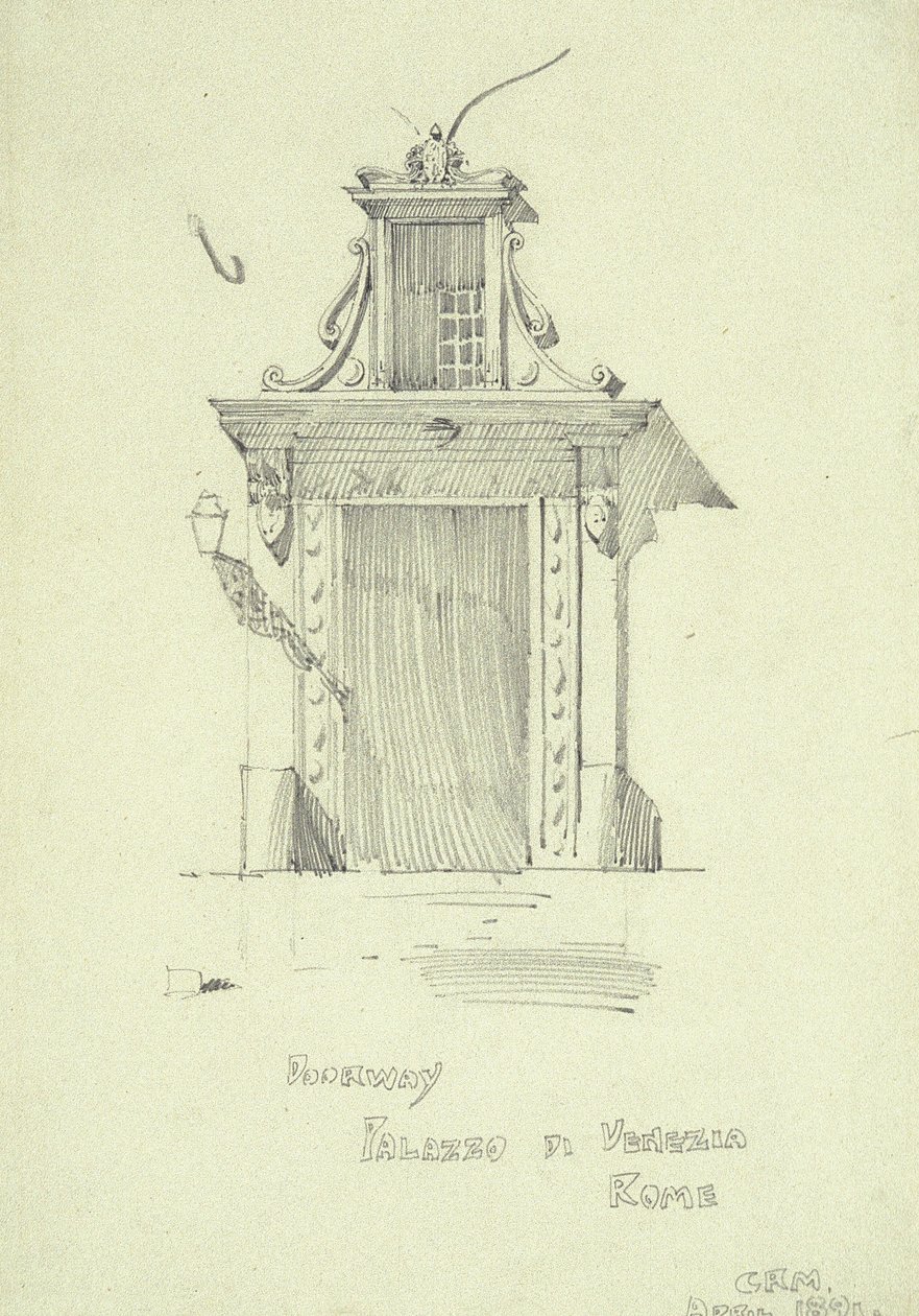 Wejście, Palazzo di Venezia, Rzym autorstwa Charles Rennie Mackintosh