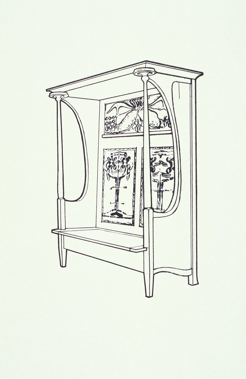 Rysowanie linii mebli (szafa), ok. 1910 (tusz na papierze) autorstwa Charles Rennie Mackintosh