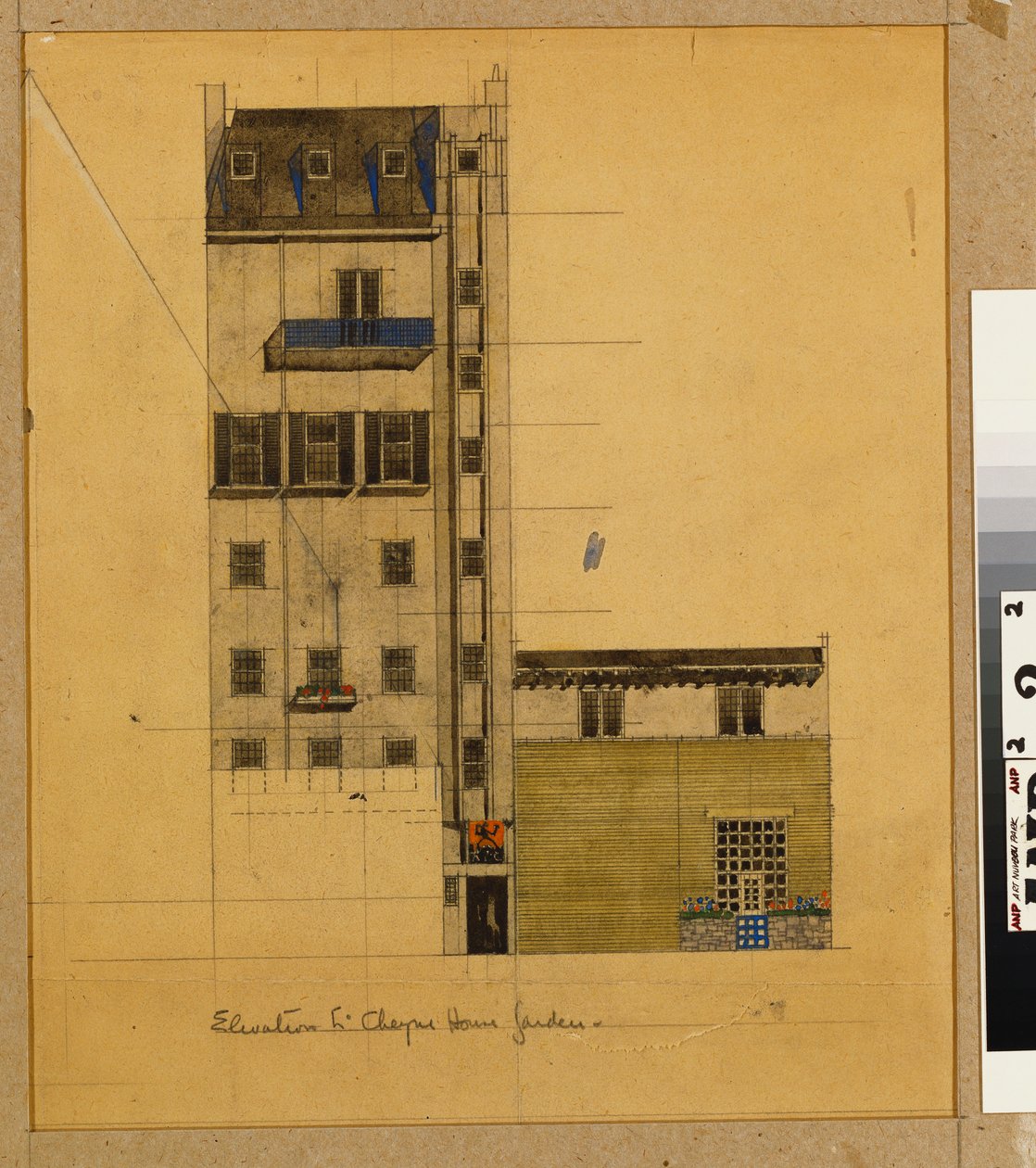 Londyn, elewacja proponowanego studia w Glebe Place i Upper Cheyne Walk autorstwa Charles Rennie Mackintosh