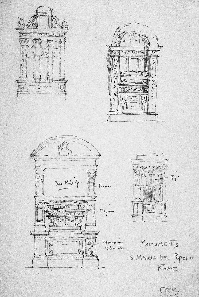 Zabytki, S. Maria del Popolo, Rzym, 1891 autorstwa Charles Rennie Mackintosh