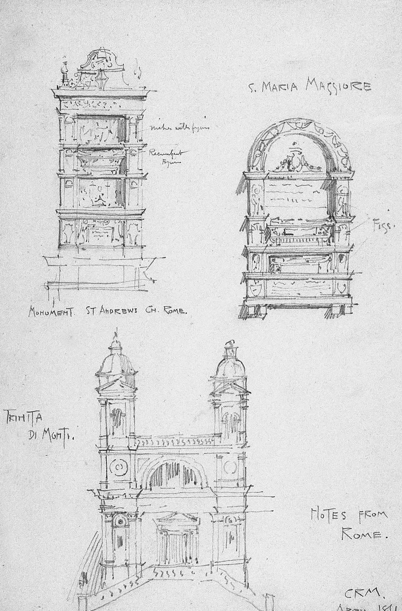 Notatki z Rzymu, 1891 autorstwa Charles Rennie Mackintosh