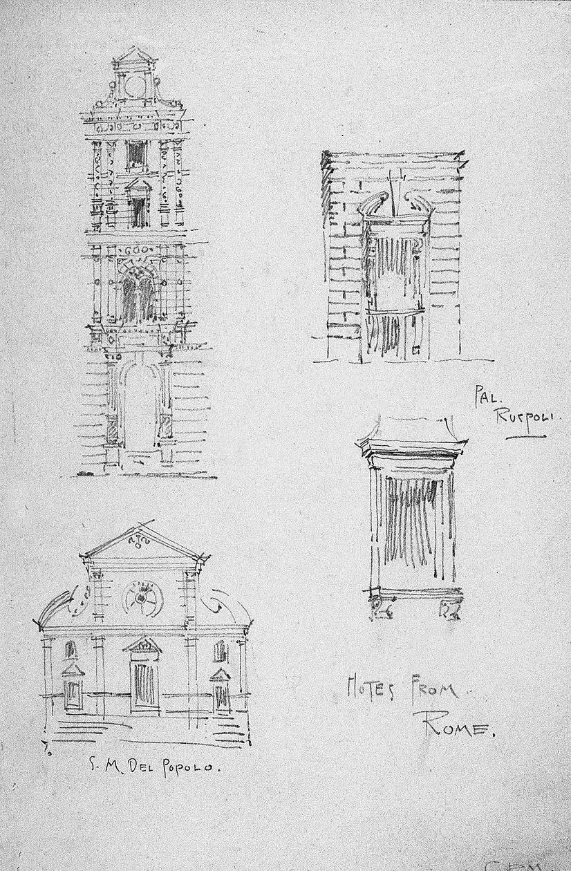 Notatki z Rzymu, 1891 autorstwa Charles Rennie Mackintosh
