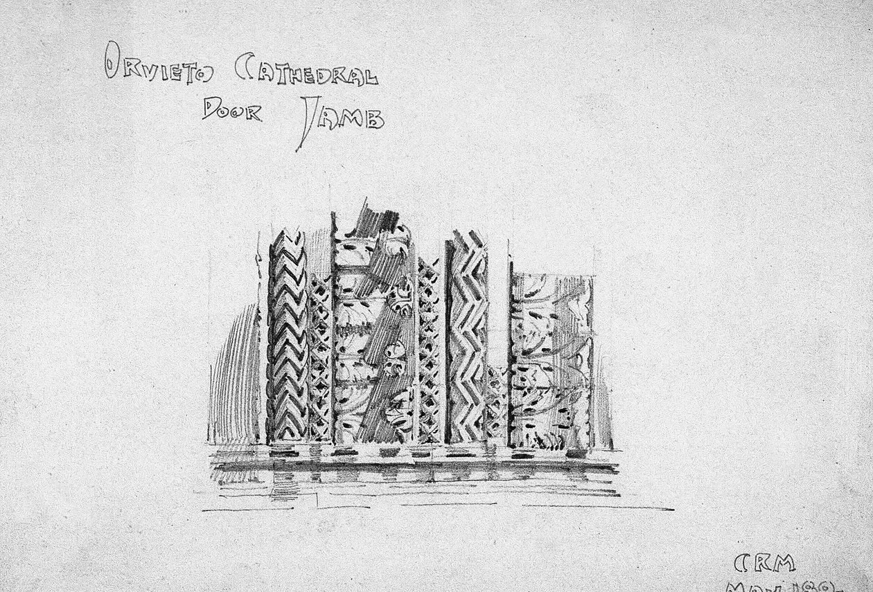 Ościeżnica drzwi katedry Orvieto, 1891 autorstwa Charles Rennie Mackintosh