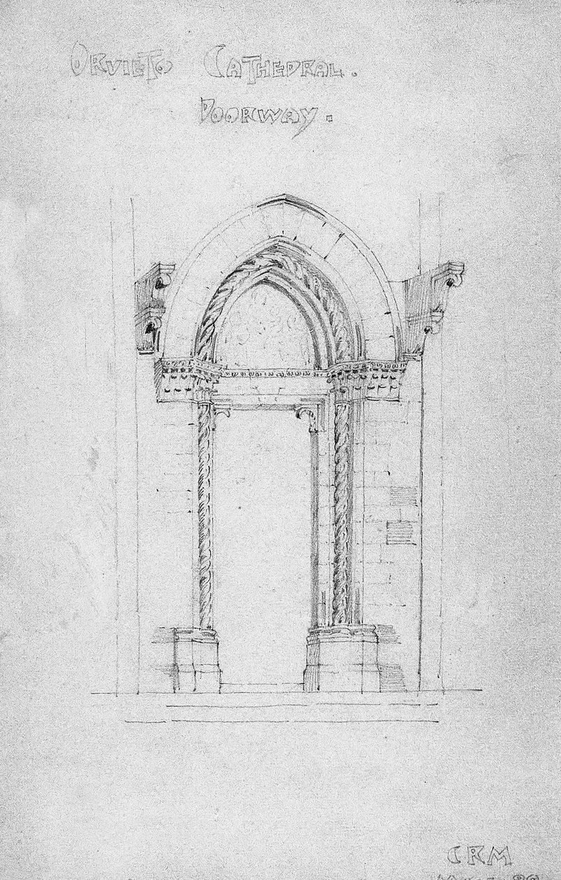 Drzwi do katedry w Orvieto, 1891 autorstwa Charles Rennie Mackintosh