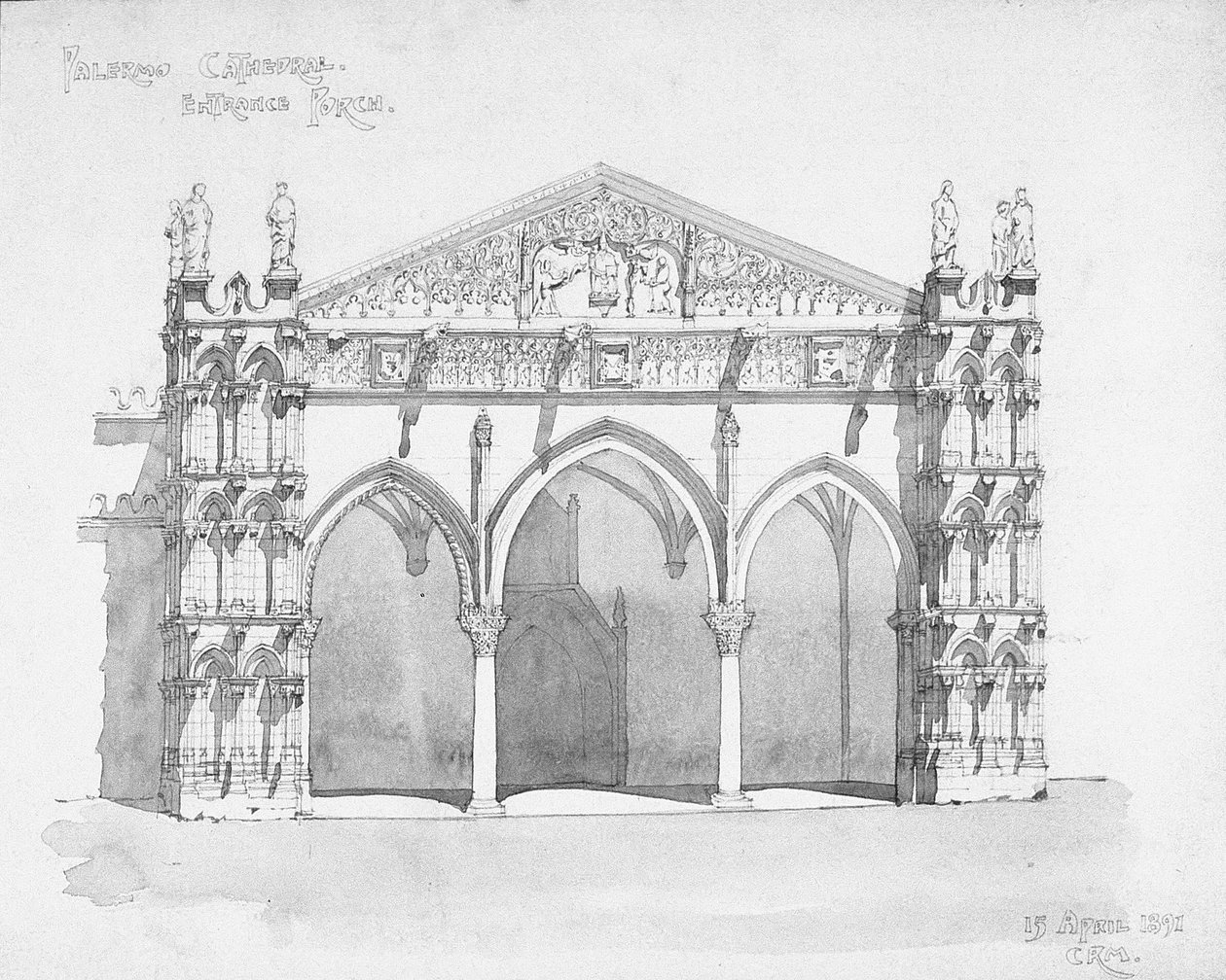 Ganek wejściowy do katedry w Palermo autorstwa Charles Rennie Mackintosh
