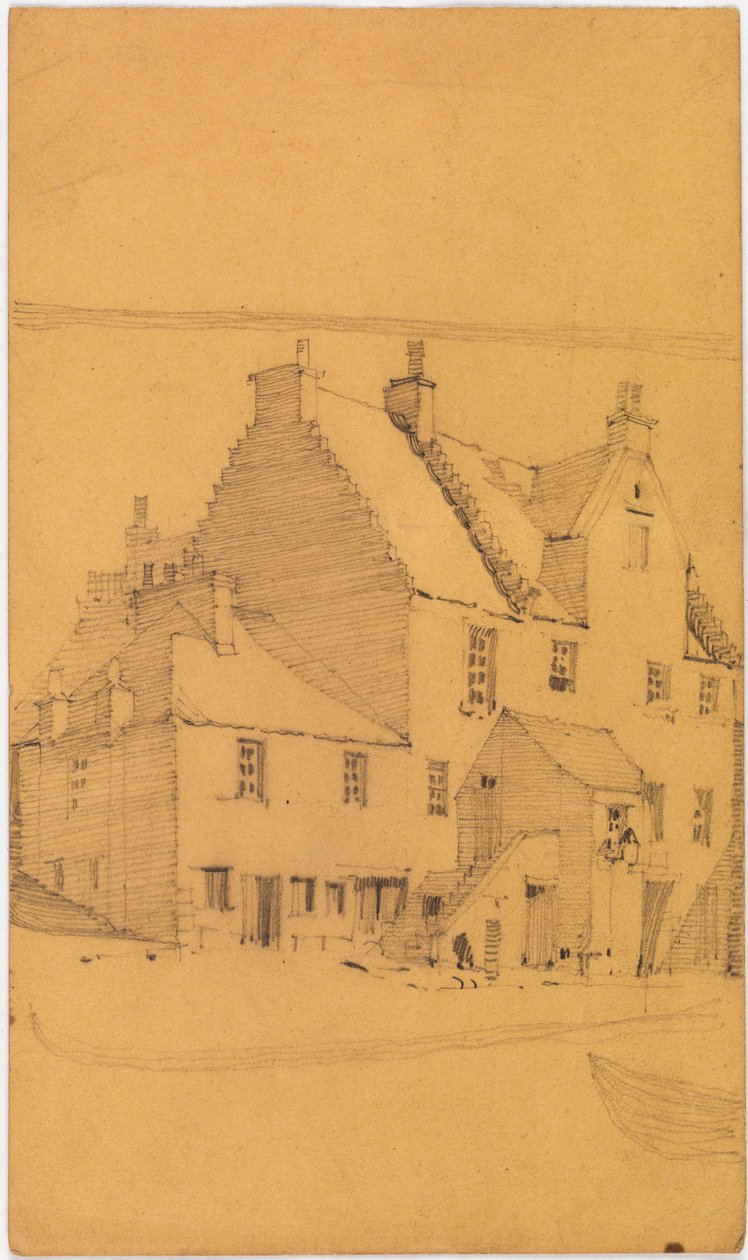 Szkic ołówkiem starych budynków, prawdopodobnie w Glasgow (ołówek, papier) autorstwa Charles Rennie Mackintosh