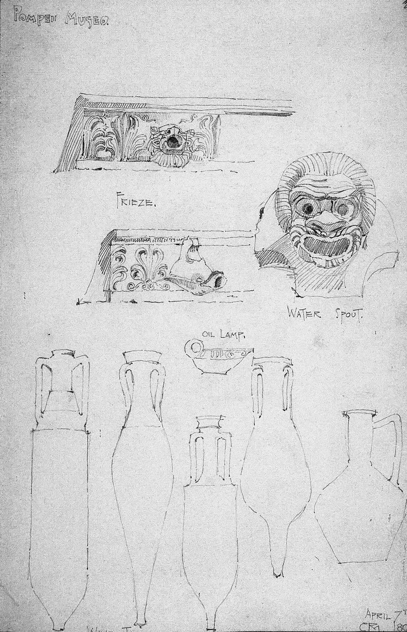 Pompeje Museo, 1890 [1891], Ołówek autorstwa Charles Rennie Mackintosh