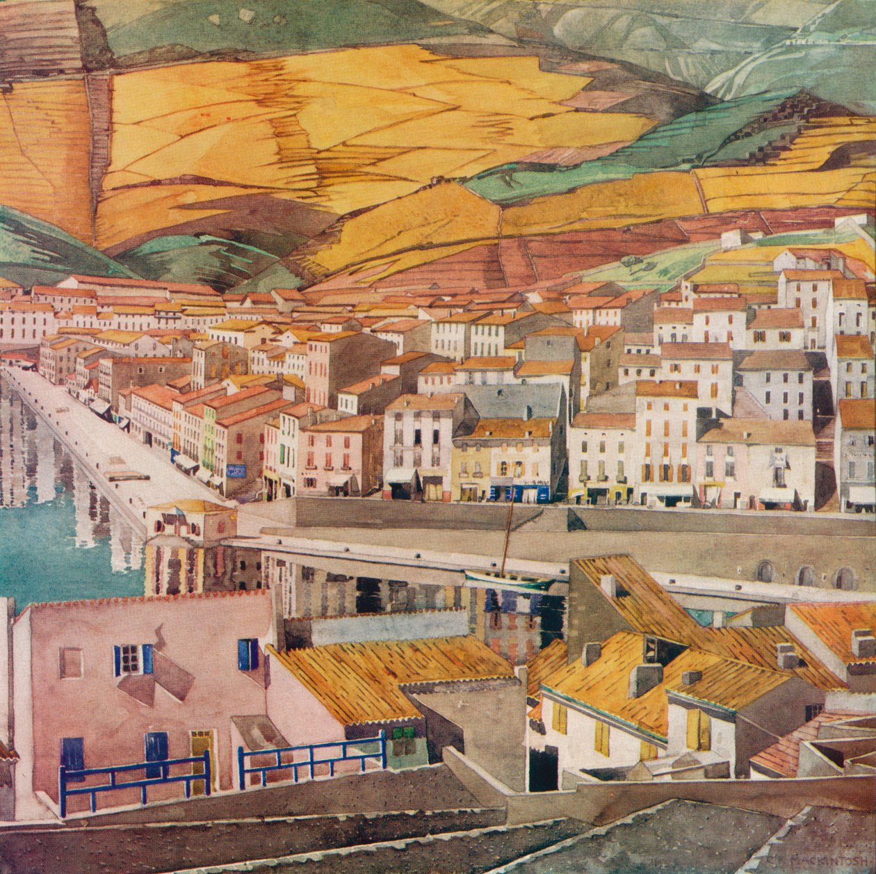 Port Vendres, Miasto, ok. 1925 autorstwa Charles Rennie Mackintosh