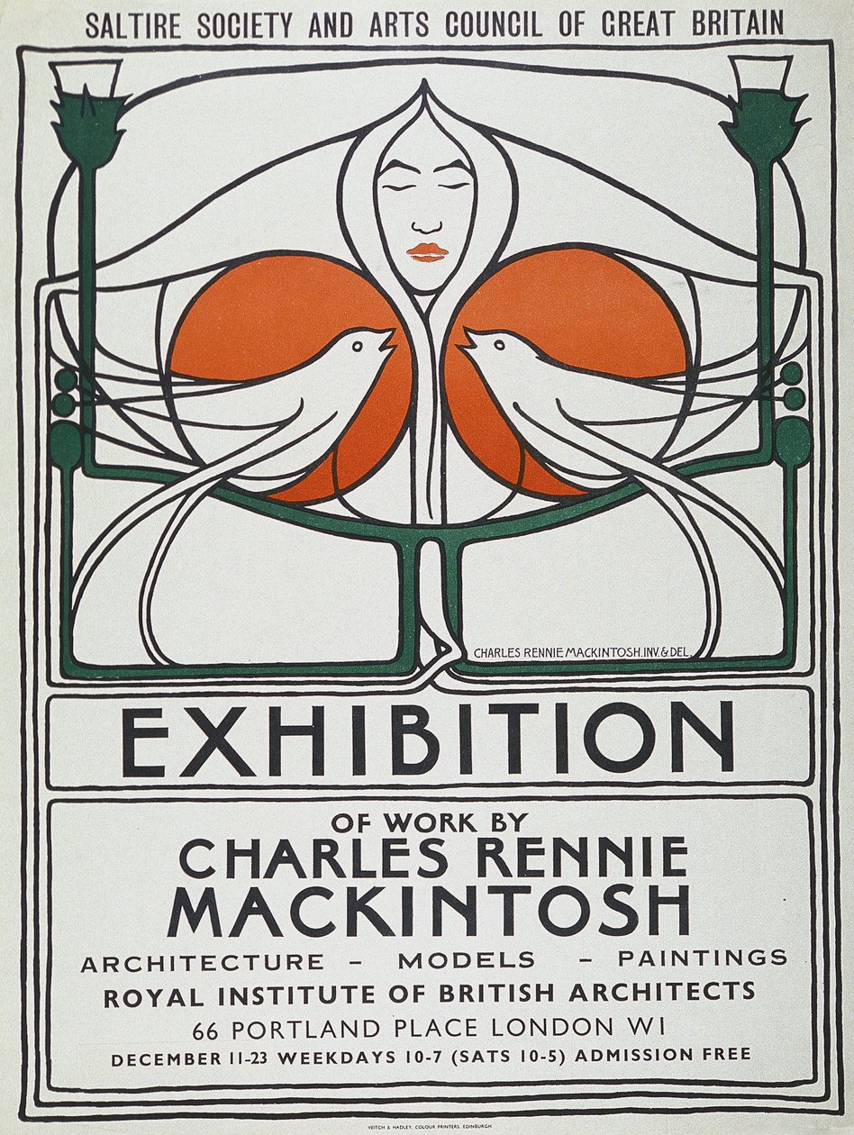 Plakat: The Scottish Musical Review, 1953 reprodukcja po oryginale 1896 (kolorowa litografia) autorstwa Charles Rennie Mackintosh