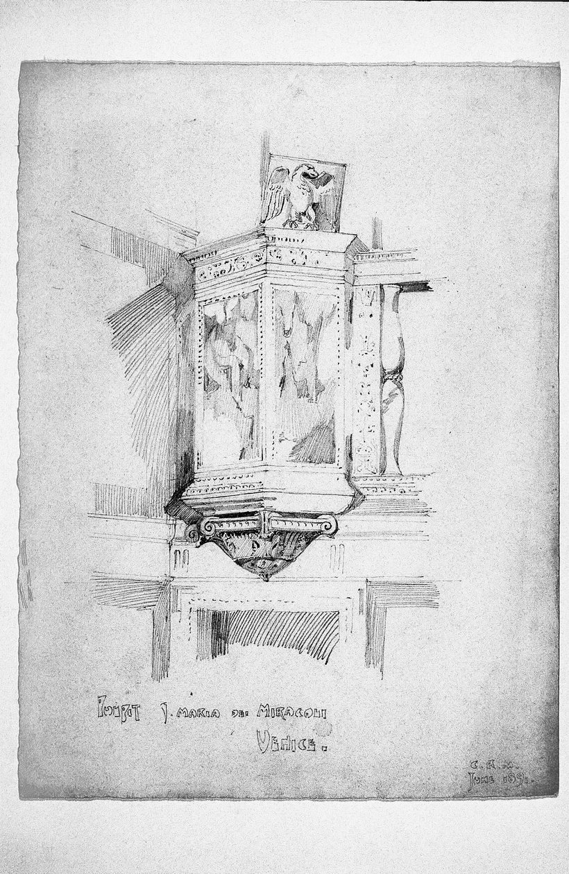 Ambona, S. Maria dei Miracoli, Wenecja, 1891 autorstwa Charles Rennie Mackintosh