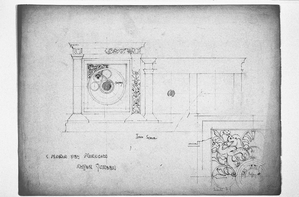 S. Ekran ołtarza Maria dei Miracoli, 1891 autorstwa Charles Rennie Mackintosh