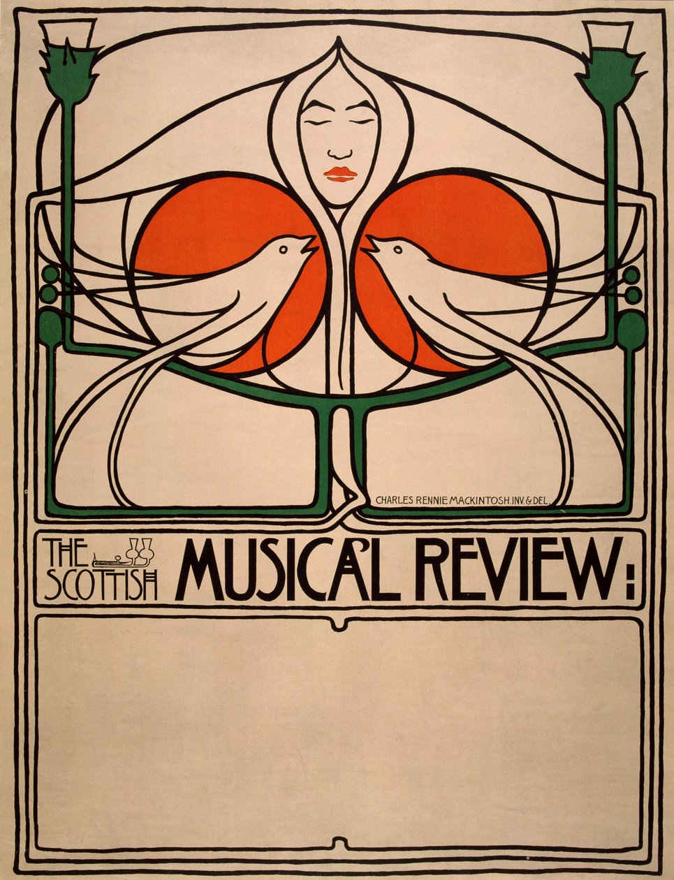 Scottish Musical Review (druk planograficzny, litografia, papier) autorstwa Charles Rennie Mackintosh
