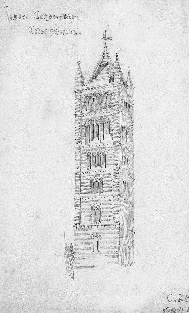 Katedra w Sienie, dzwonnica, 1891 autorstwa Charles Rennie Mackintosh