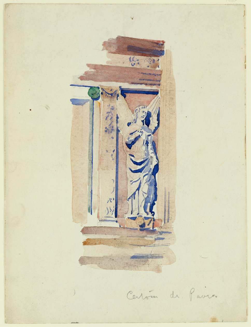 Studium posągu anioła, Certosa di Pavia, 1891 autorstwa Charles Rennie Mackintosh