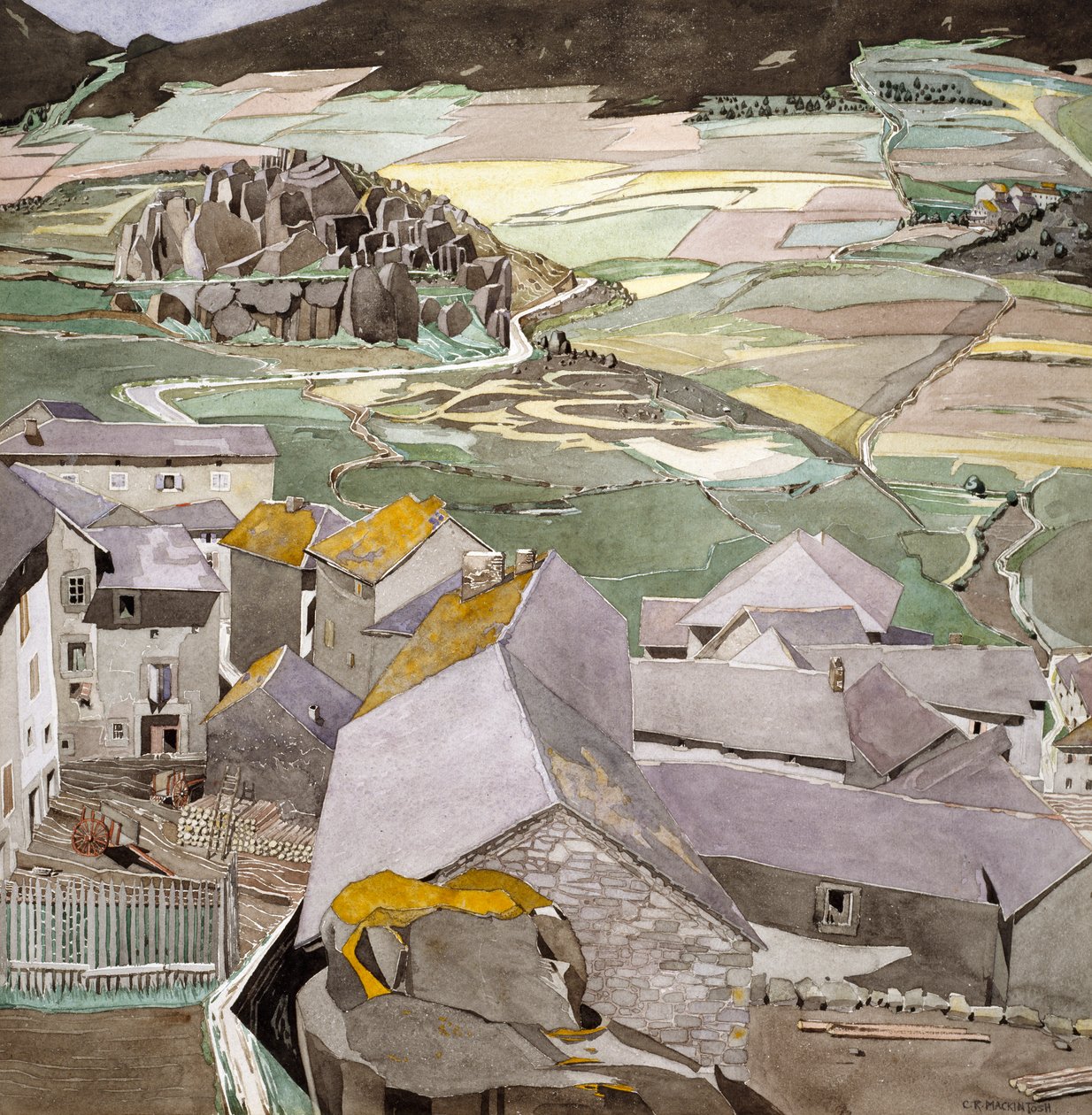 Wioska La Lagonne (akwarela na papierze) autorstwa Charles Rennie Mackintosh