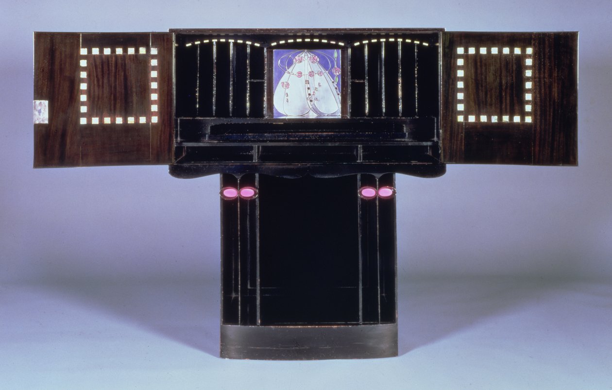 Biurko dla Hill House, Helensburgh, c.1902 (otwarte) (patrz 71064) autorstwa Charles Rennie Mackintosh