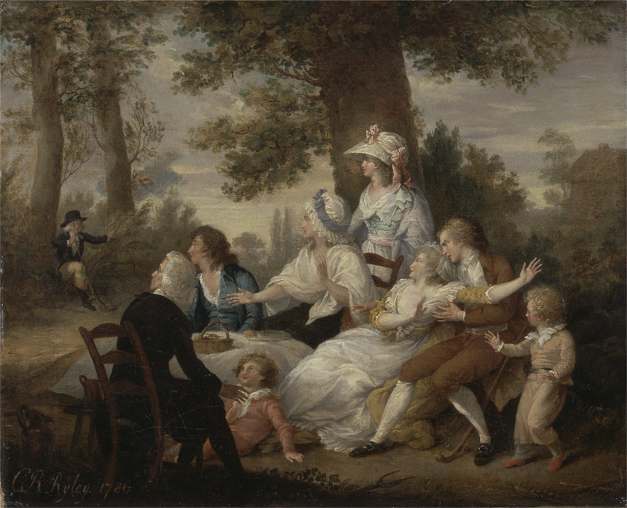 „Wikariusz Wakefield”, tom. ja, rozdz. VIII: Jedzenie w Hayfields (zaskoczony kapelanem pana Thornhilla) autorstwa Charles Reuben Ryley