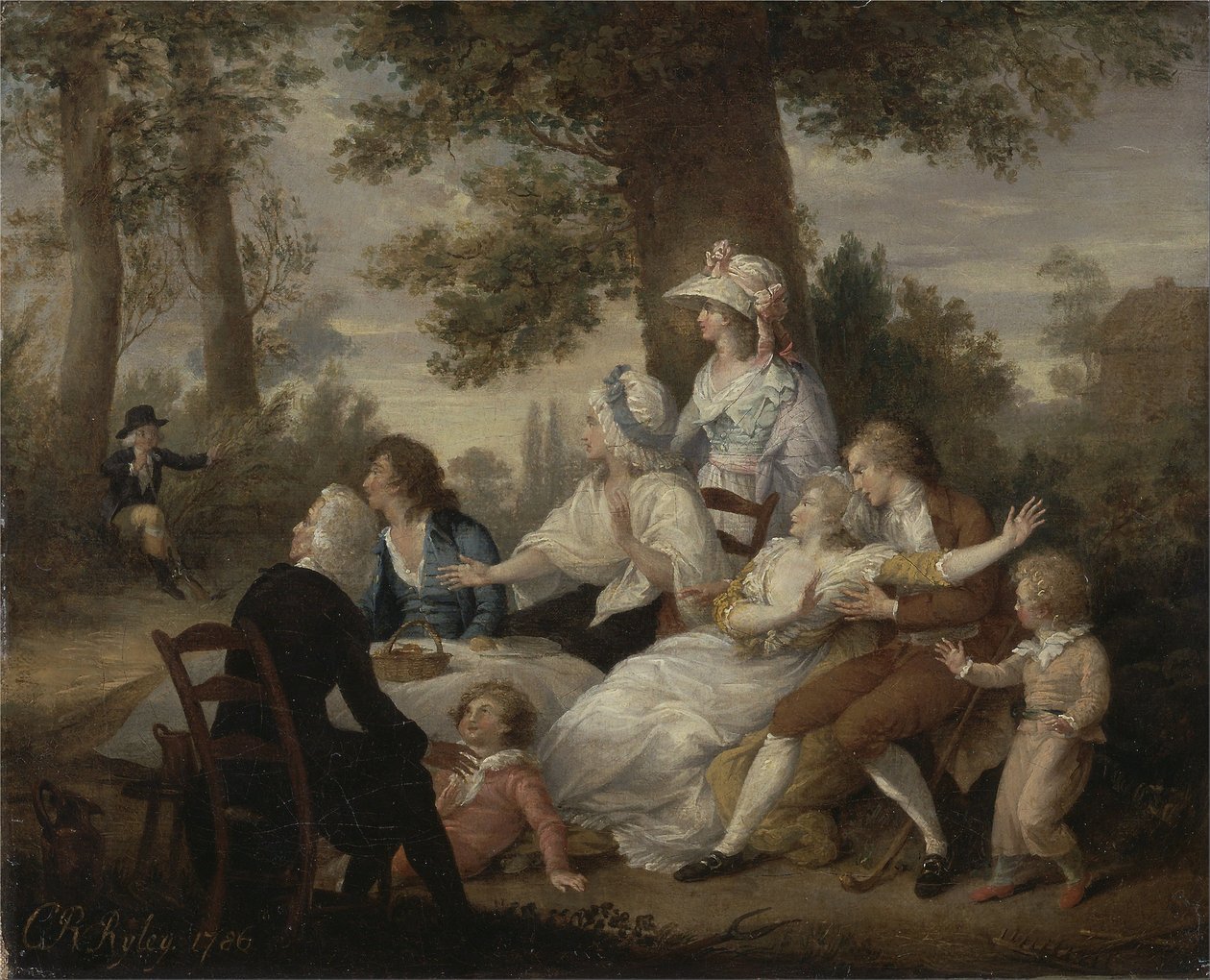 „Wikariusz Wakefield”, tom. ja, rozdz. VIII: Jadalnia w Hayfields (zaskoczony przez kapelana pana Thornhilla) autorstwa Charles Reuben Ryley