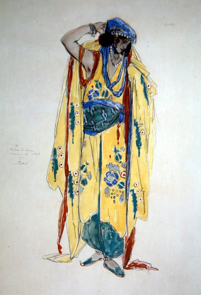 Projekt kostiumu dla Oulade, ok. 1920 (akwarela, gwasz i ołówek na papierze) autorstwa Charles Ricketts