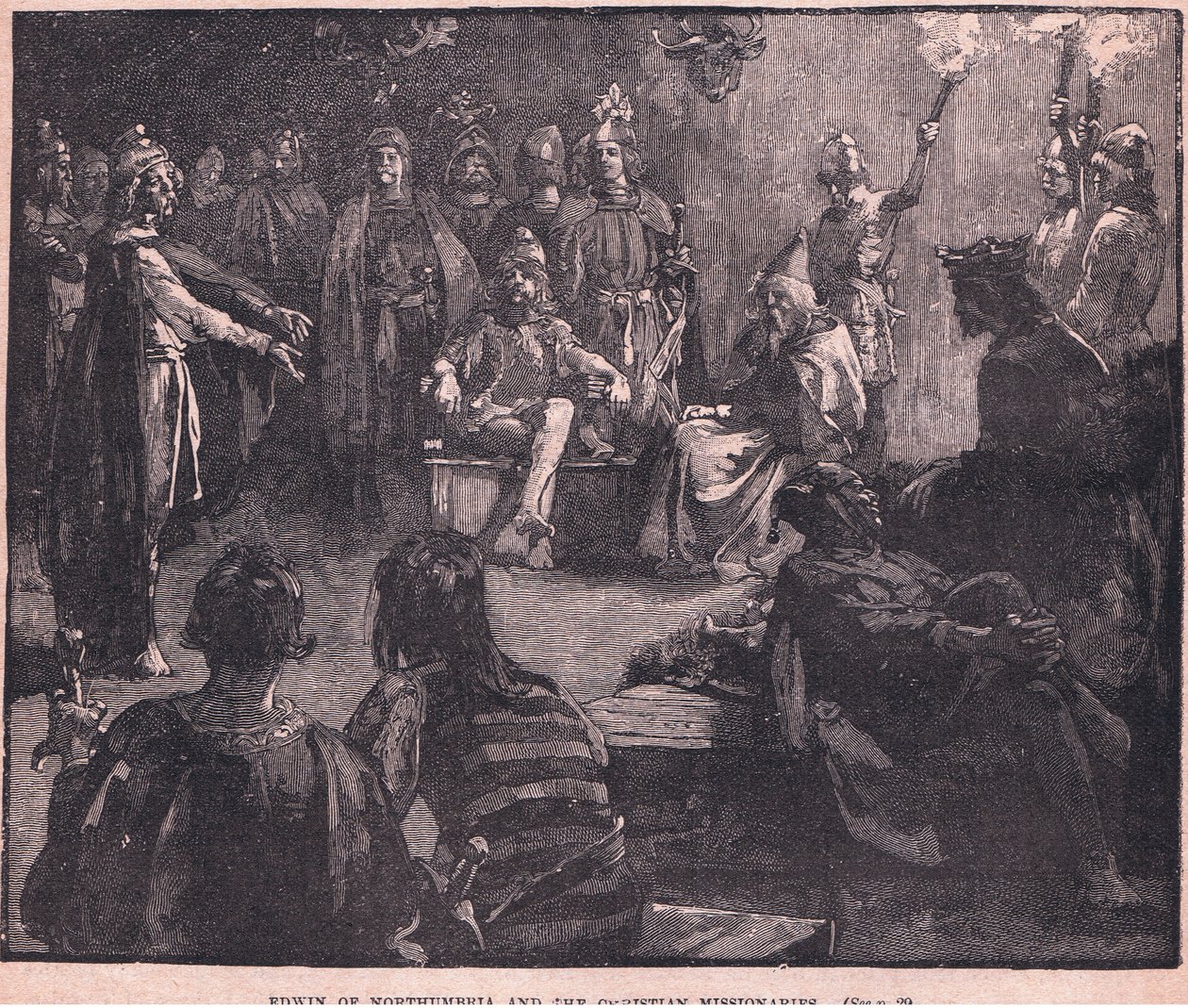 Edwin z Northumbrii i chrześcijańscy misjonarze autorstwa Charles Ricketts