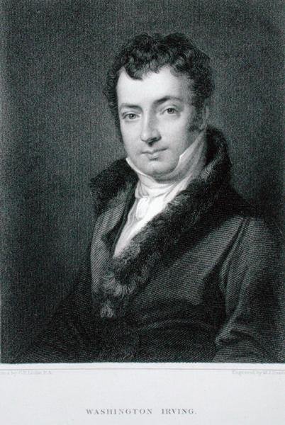 Washington Irving (1783-1859), grawerowane przez Moseley Isaac Danfortha (zm.1862) (grawerowanie) autorstwa Charles Robert (after) Leslie