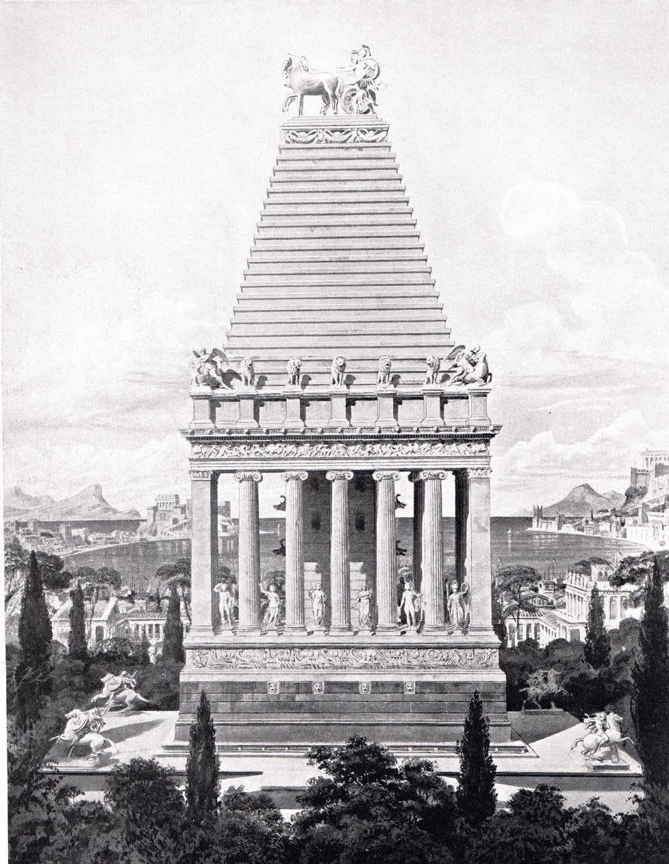 Oryginalne Mauzoleum, ilustracja z "Historii Narodów" Hutchinsona autorstwa Charles Robert Cockerell