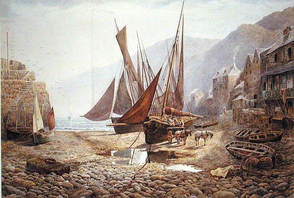 Basen portowy, Clovelly autorstwa Charles Robertson