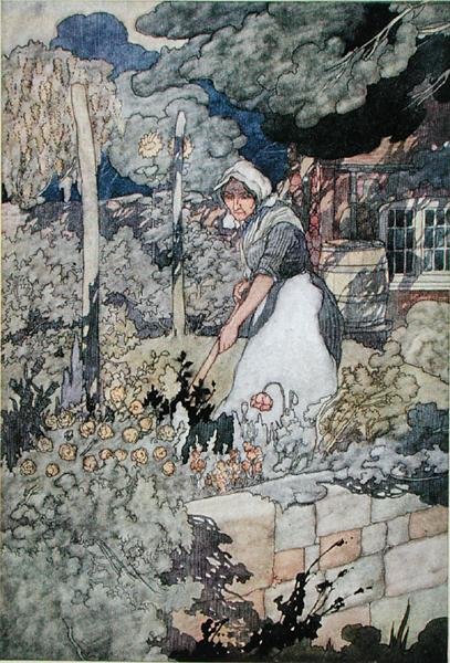 Ogród przydomowy, wydany 1912 (kolor lito) autorstwa Charles Robinson