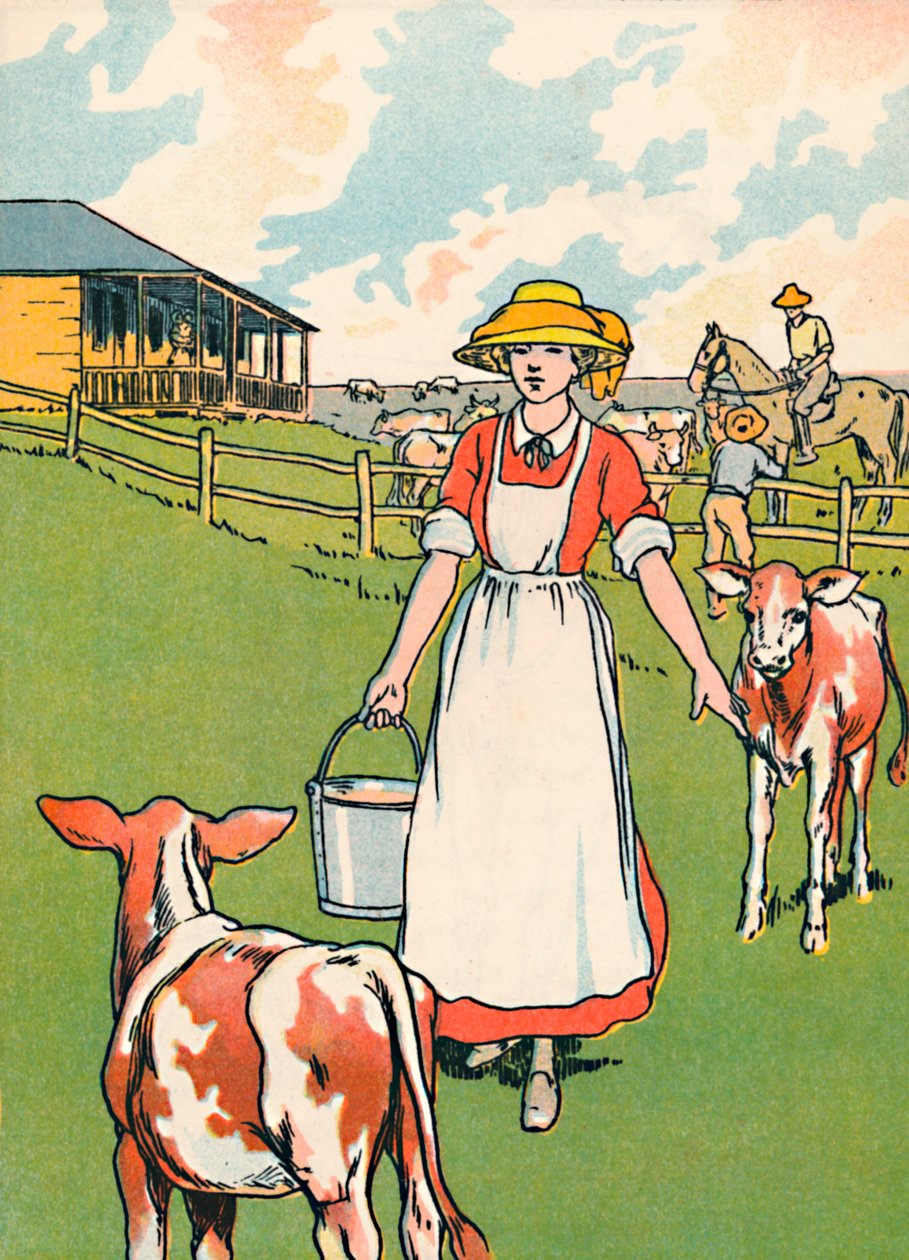 Australijska farma mleczarska, 1912 autorstwa Charles Robinson
