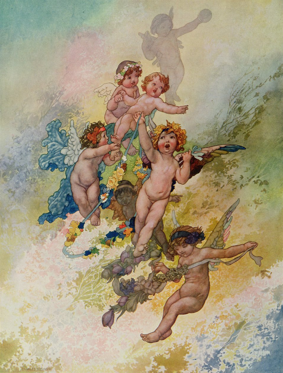 Spring from The Seasons zamówiony dla 1920 Pears Annual autorstwa Charles Robinson