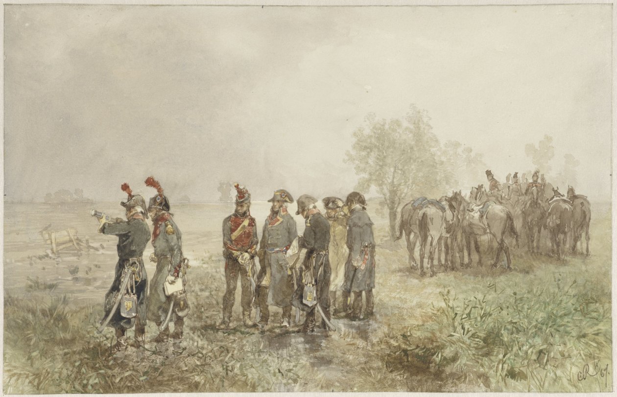 Spotkanie oficerów francuskich w Holandii, 1793 autorstwa Charles Rochussen