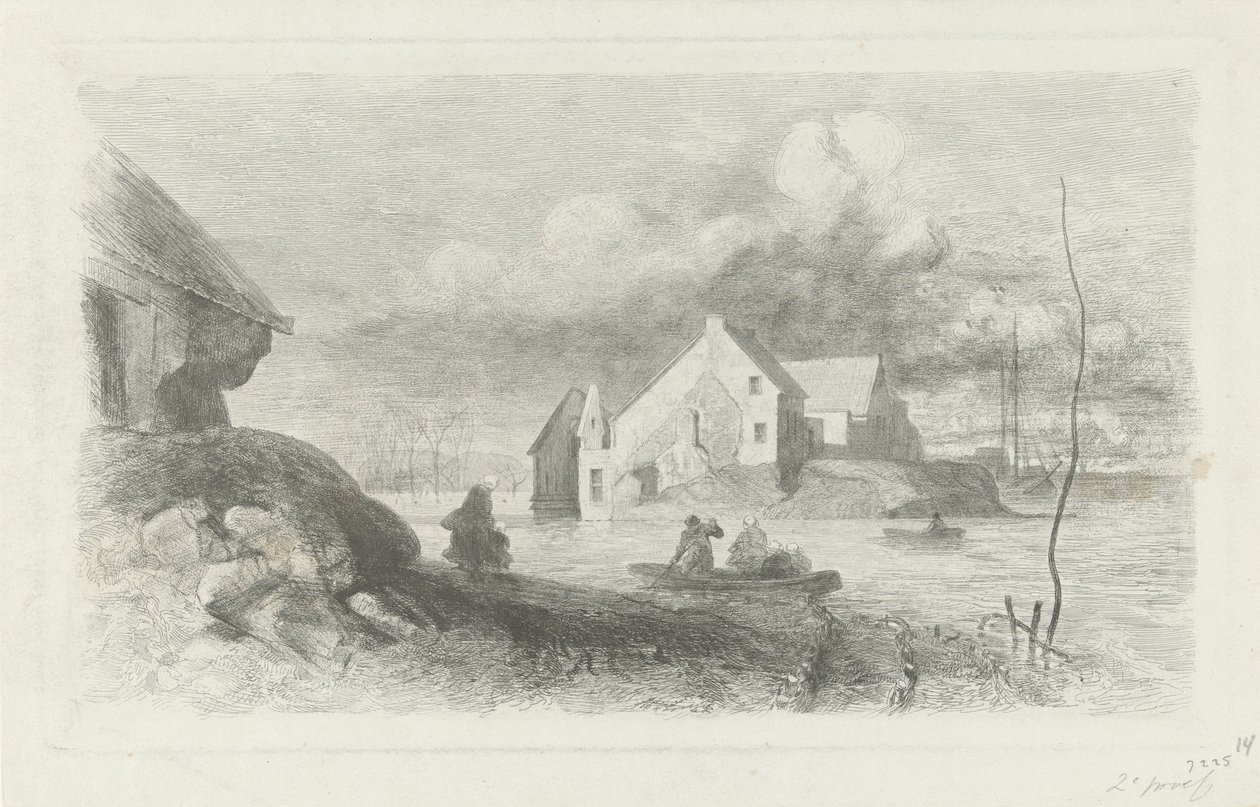 Powódź w Lith Katastrofa powodziowa 1855 (tytuł serii) autorstwa Charles Rochussen