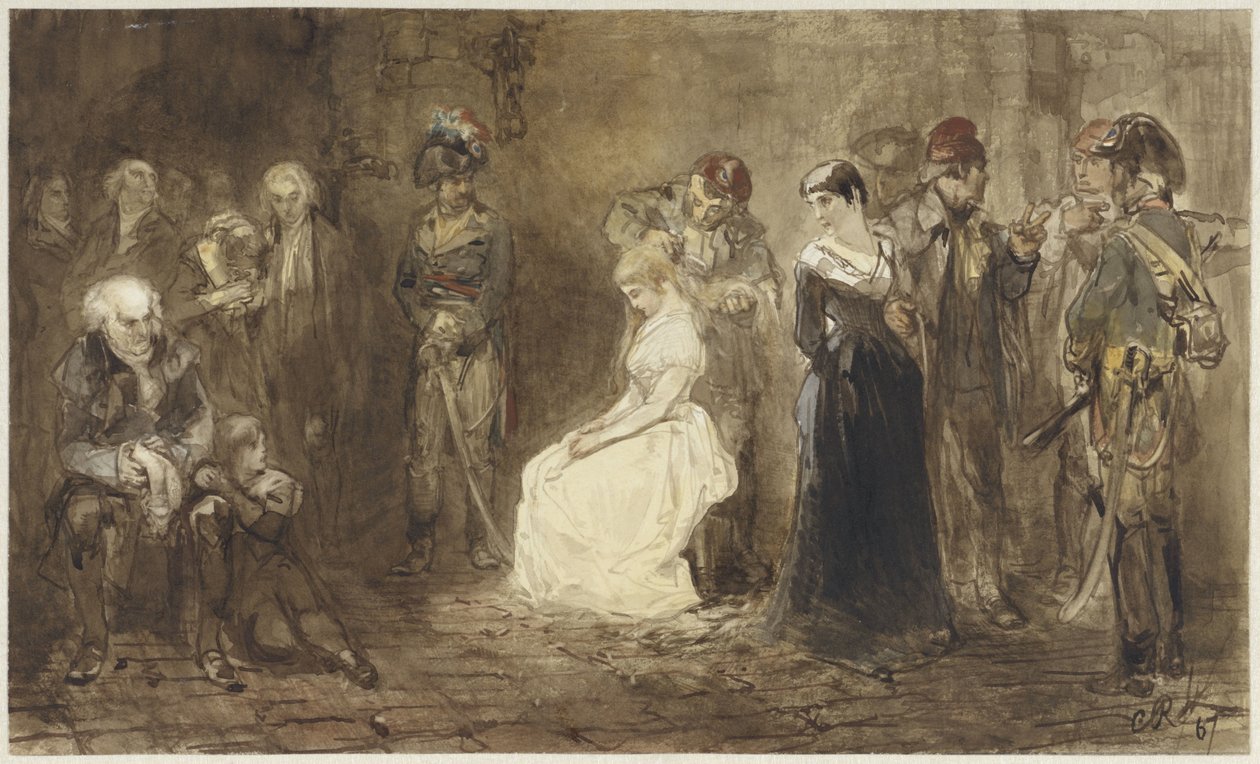 Księżniczka Elżbieta Francji w więzieniu, 10 maja 1794 r autorstwa Charles Rochussen