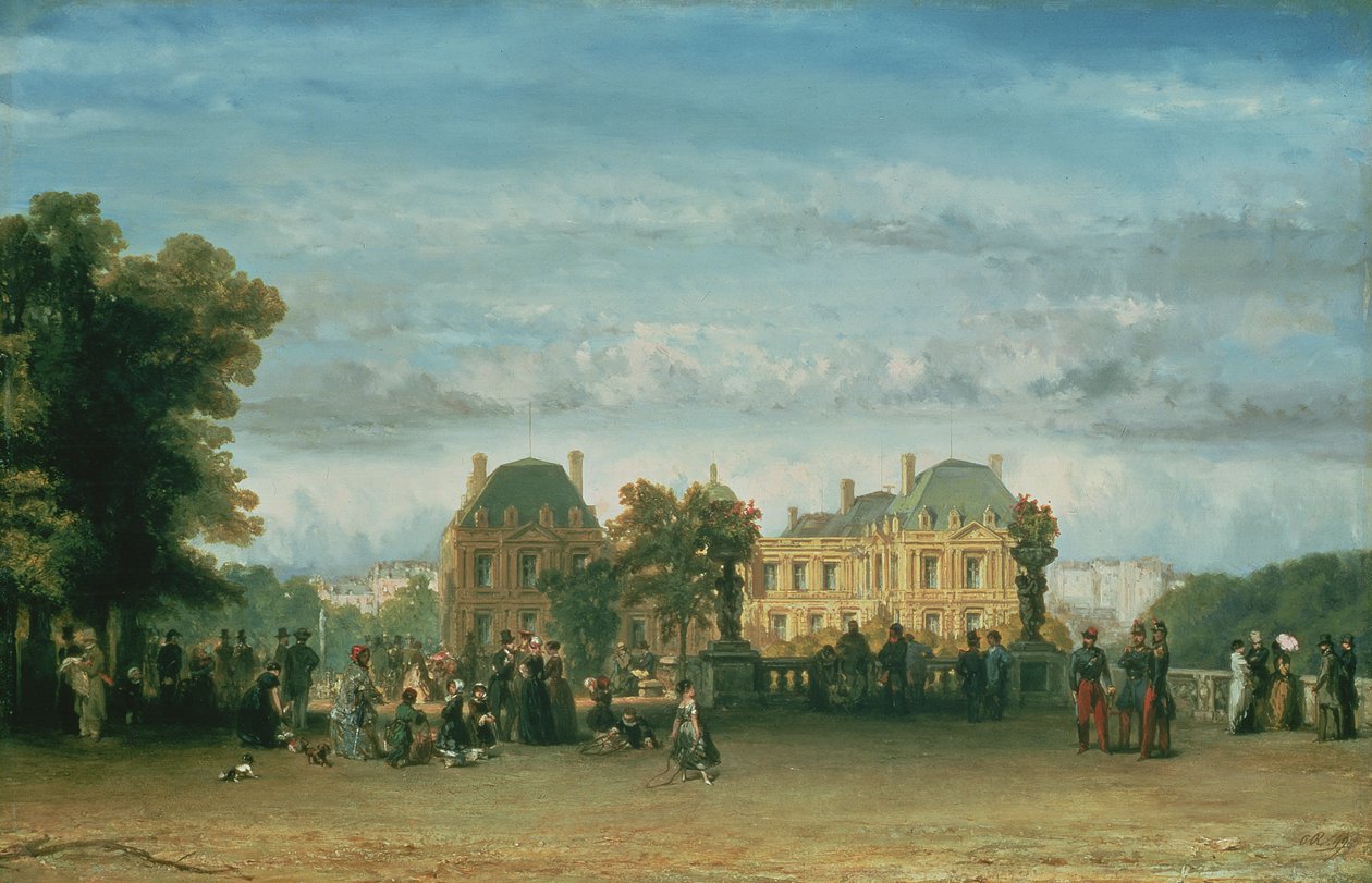 Ogrody Luksemburskie, 1849 (panel) autorstwa Charles Rochussen
