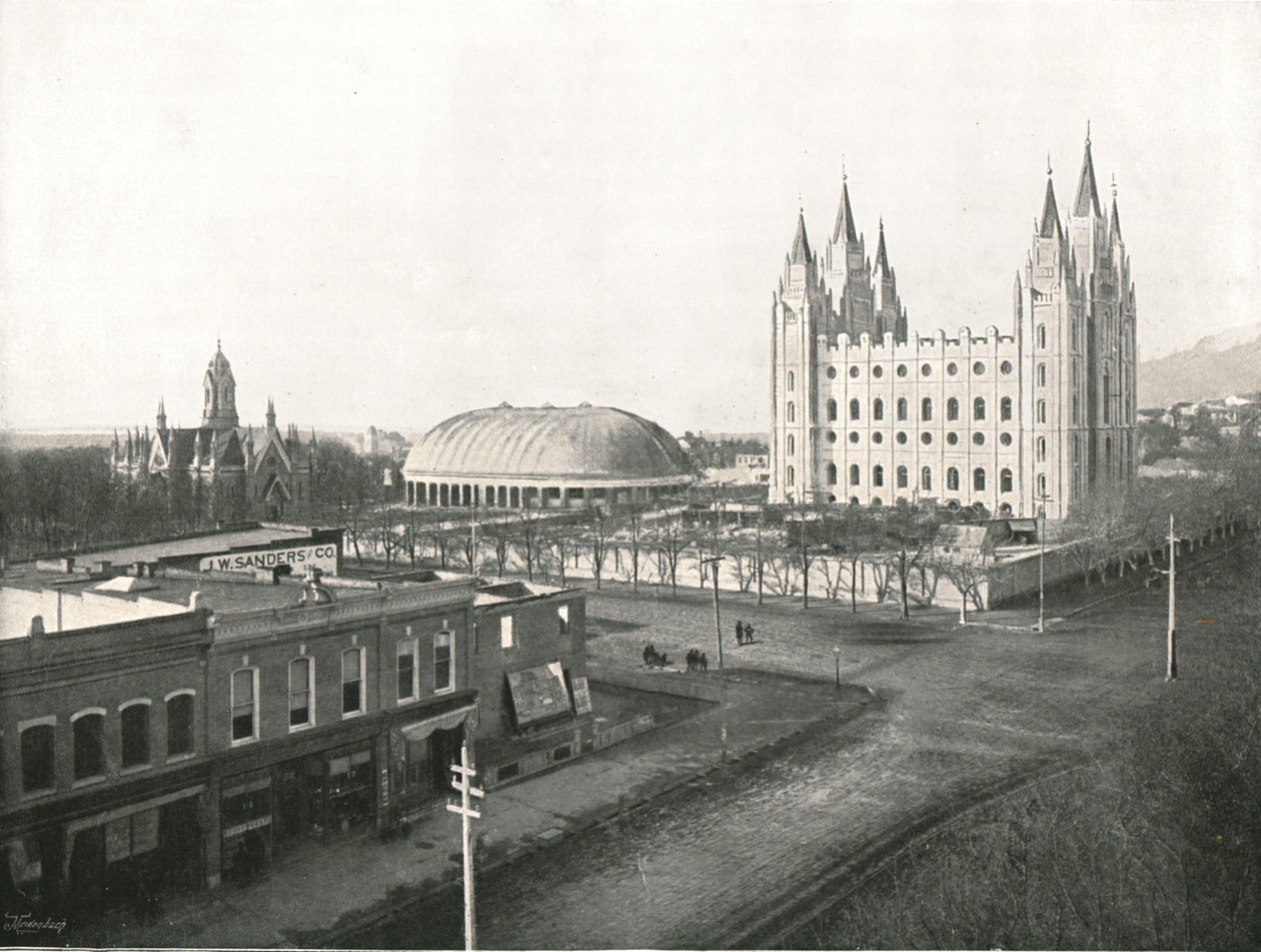 Sala Zgromadzeń, Świątynia Tabernakulum i Mormonów, Salt Lake City, USA, 1895 r. autorstwa Charles Roscoe Savage