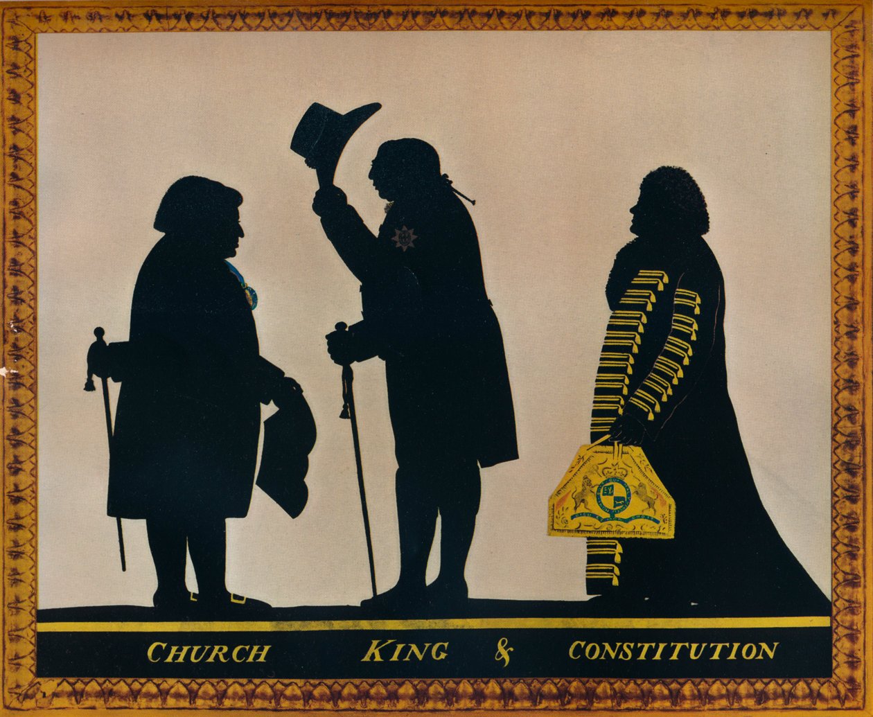 „Kościół, król i konstytucja”, ok. 1800 r. autorstwa Charles Rosenberg