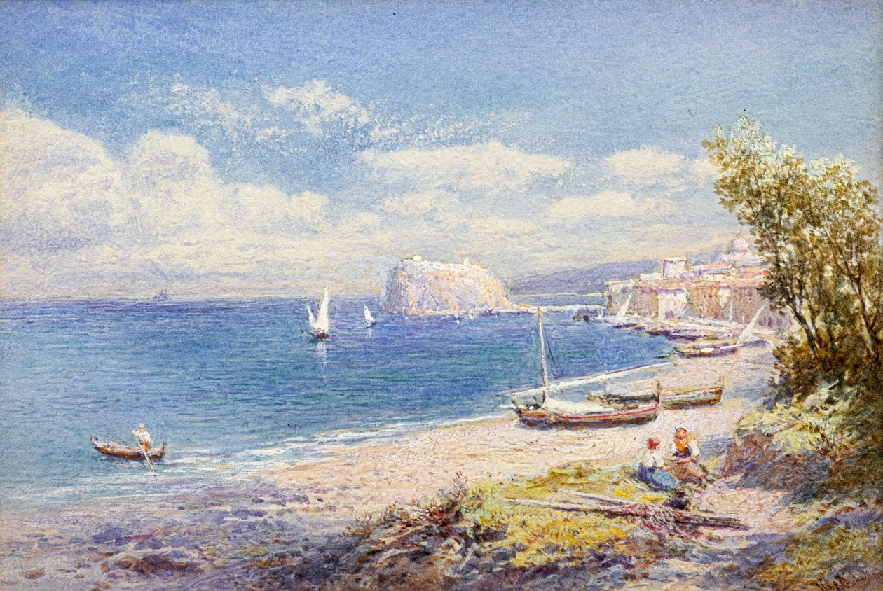 Zatoka Neapolitańska (akwarela) autorstwa Charles Rowbotham